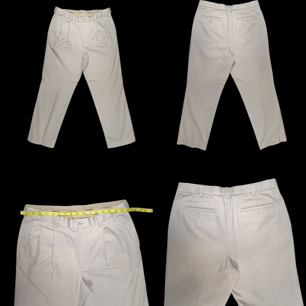 Savane Mens Pants Size 34x30 Khaki Brown Duck Soft Wash 100% Cotton
